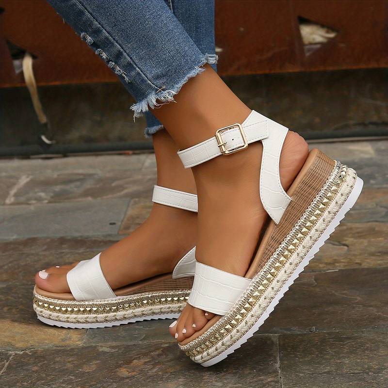 Cheryl | Platform Wedge Sandals with Ankle Strap